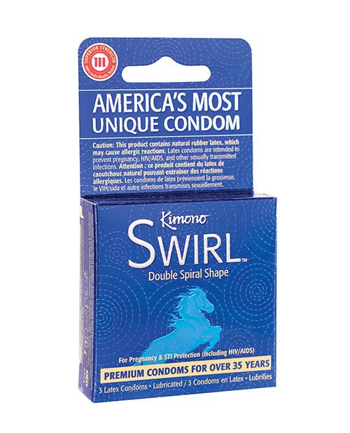 product image, Kimono Swirl Double Spiral Shape Condoms - Pack of 3 - SEXYEONE