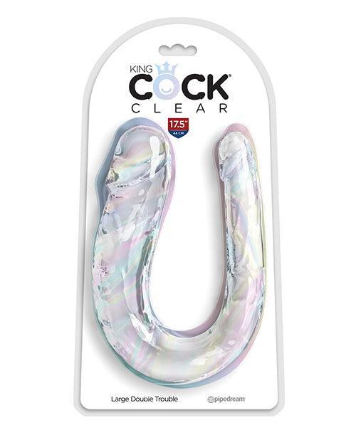 product image,King Cock Clear Large Double Trouble Dildo - Clear - SEXYEONE