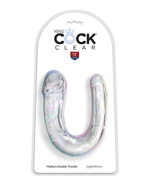 product image, King Cock Clear Medium Double Trouble Dildo - Clear - SEXYEONE