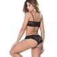 Lace Rouched Top And Panty Black - SEXYEONE