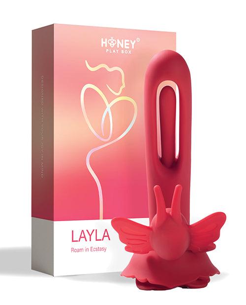 product image,Layla Rosy Butterfly Clit Stimulator Flapping G-spot Vibrator - Red - SEXYEONE