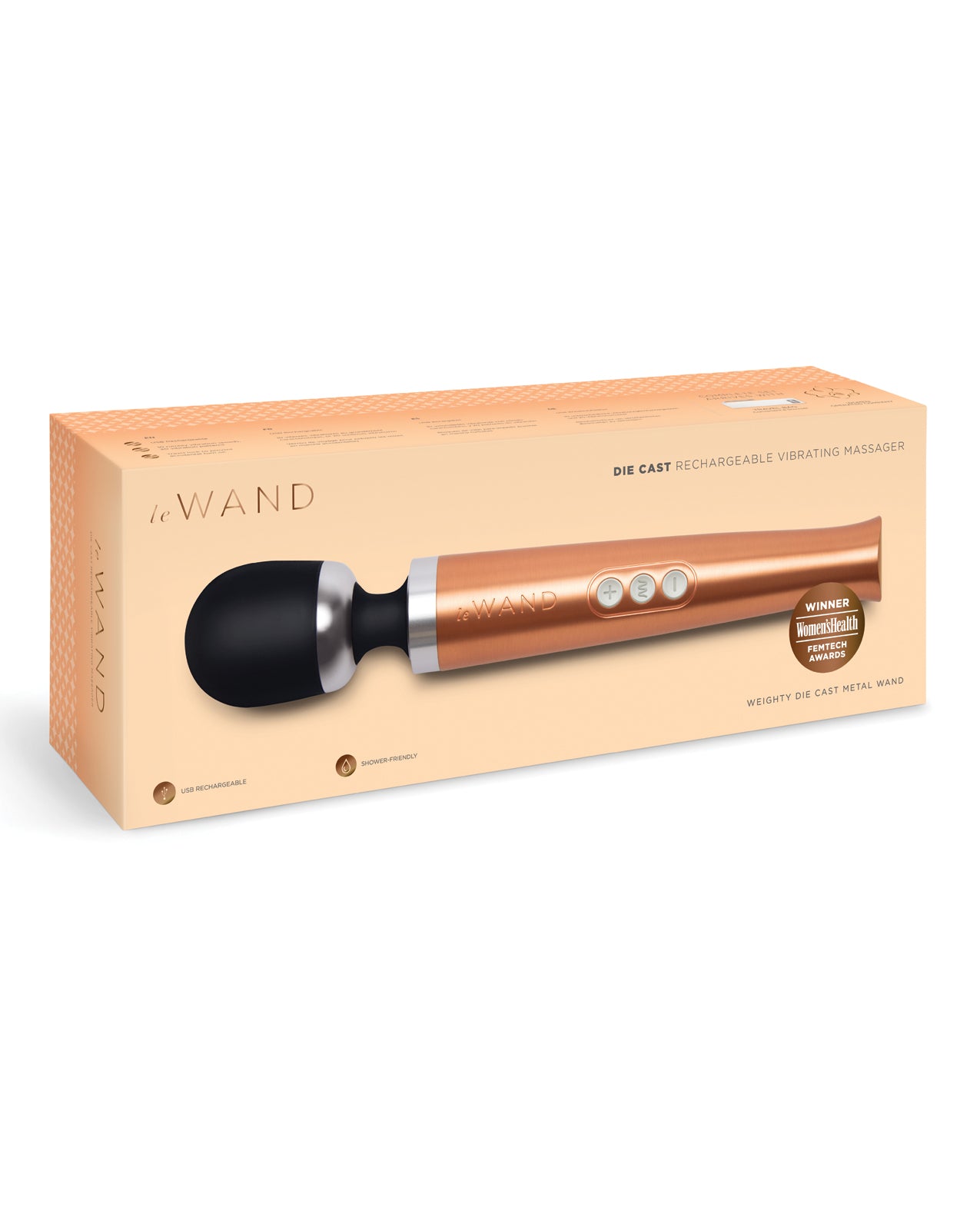 product image, Le Wand Die Cast Rechargeable Massager - Rose Gold - SEXYEONE