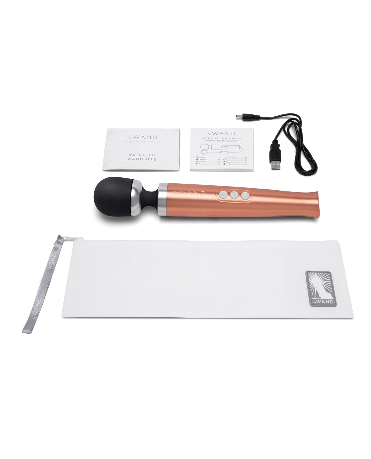 image of product,Le Wand Die Cast Rechargeable Massager - Rose Gold - SEXYEONE