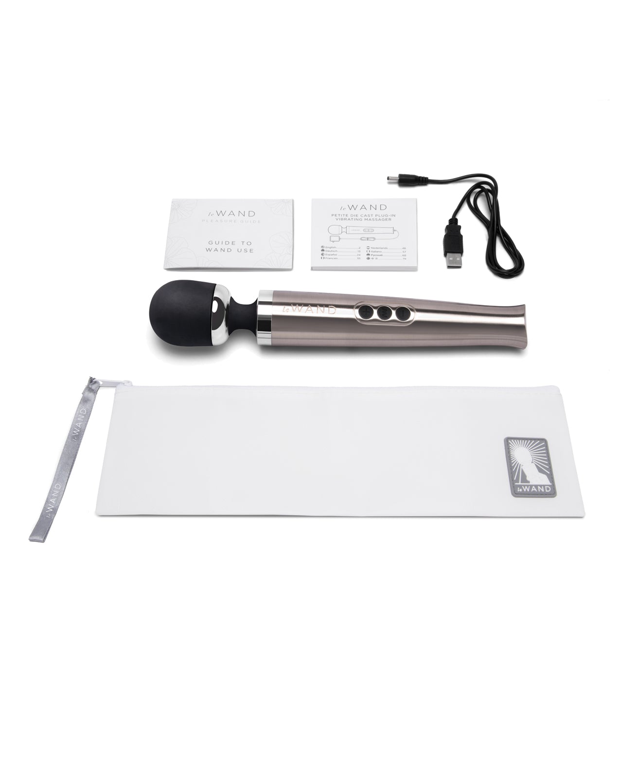 image of product,Le Wand Die Cast Rechargeable Massager - Silver - SEXYEONE