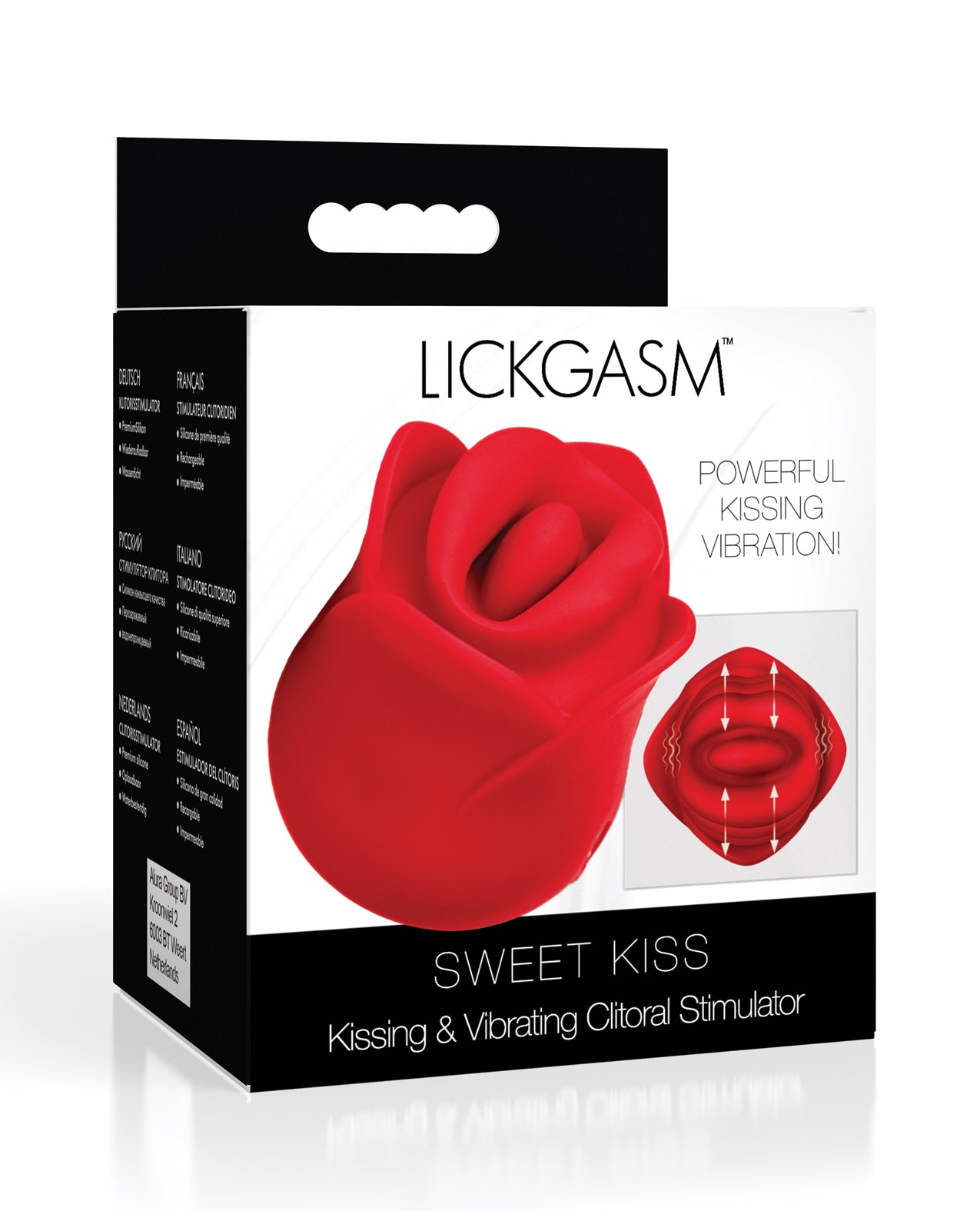 product image, Lickgasm Sweet Kiss Kissing & Vibrating Clitoral Stimulator - Red - SEXYEONE