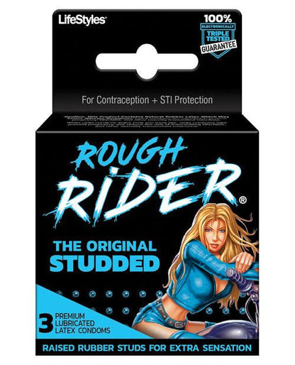 Lifestyles Rough Rider Studded Condom Pack - Pack of 3 - SEXYEONE