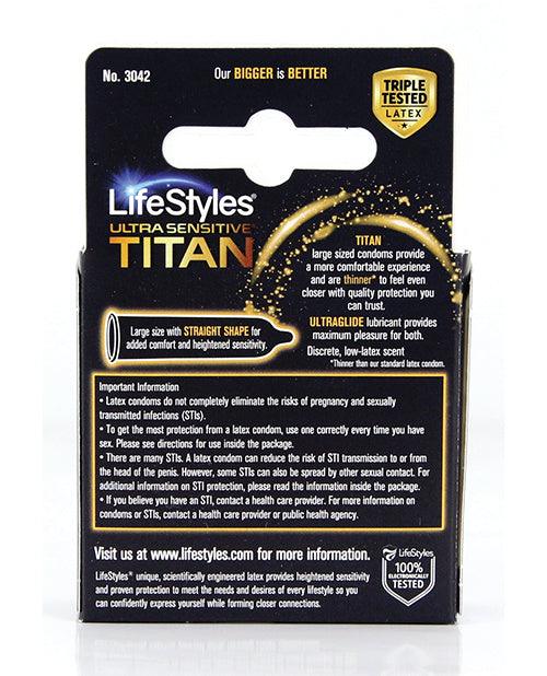 image of product,Lifestyles Ultra Sensitive Titan Condom - Pack Of 3 - SEXYEONE