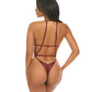 Lina Lace Halter Teddy - Zinfandel - SEXYEONE