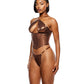 Liquid Metal Metallic Mesh Bustier w/G-String 2 pc Set - Metallic Copper - SEXYEONE