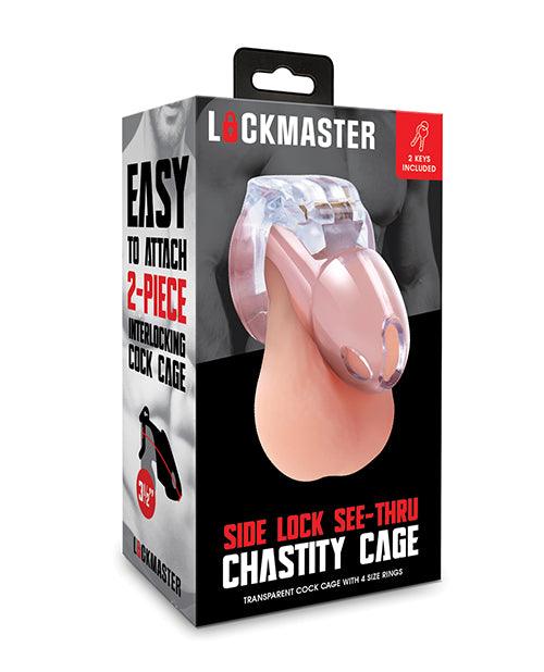 product image, Lockmaster 3.5" Side Lock See Thru Chastity Cage - Clear - SEXYEONE