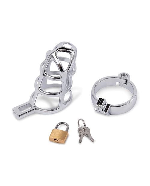 image of product,Lockmaster 3.75" Stainless Steel Prisoner Cock Cage - Silver - SEXYEONE