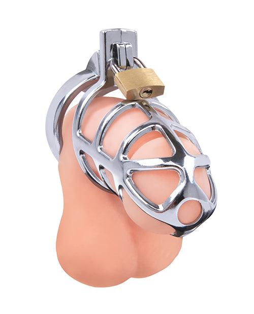 image of product,Lockmaster 3.75" Stainless Steel Prisoner Cock Cage - Silver - SEXYEONE