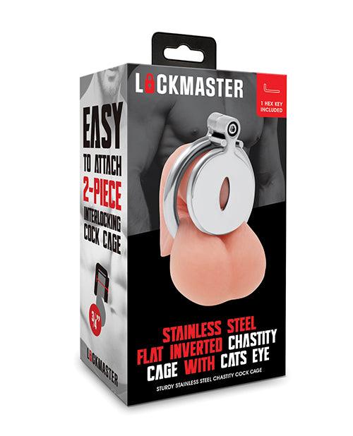 product image, Lockmaster Stainless Steel Inverted Chastity Cage w/Cats Eye - Silver - SEXYEONE