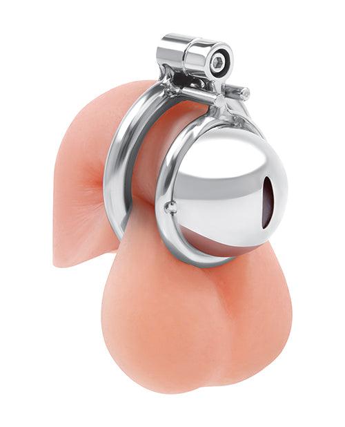 image of product,Lockmaster Stainless Steel Inverted Micro Chastity Cage - Silver - SEXYEONE