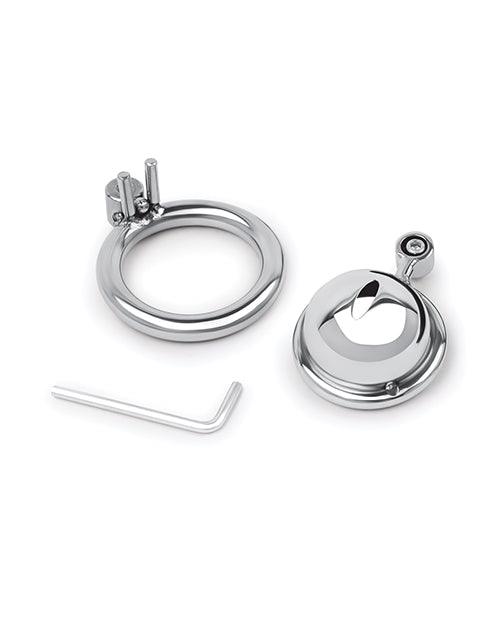 image of product,Lockmaster Stainless Steel Inverted Micro Chastity Cage - Silver - SEXYEONE