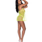Love Star Halter Swing Chemise & Thong Chartreuse - SEXYEONE