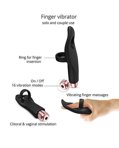 image of product,Love to Love Tickle Me Finger Vibe - Black Onyx - SEXYEONE