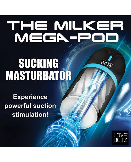 image of product,LoveBotz The Milker Mega-Pod Sucking Masturbator - Black/Clear - SEXYEONE