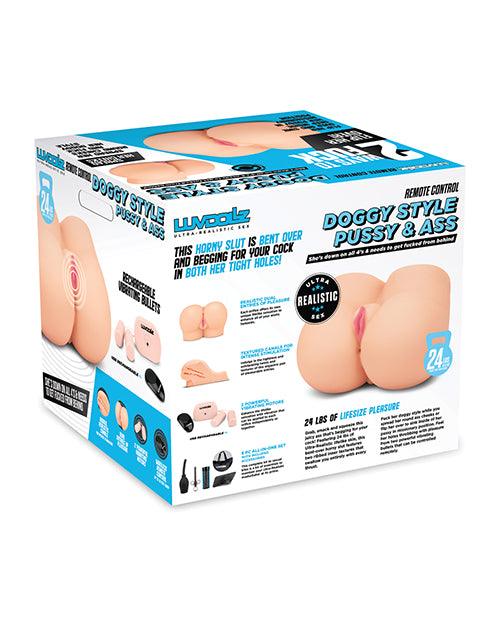 product image,Luvdollz Remote Control Rechargeable Doggy Style Pussy & Ass W/douche - Ivory - SEXYEONE