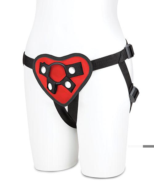 image of product,Lux Fetish Red Heart Strap On Harness Set - SEXYEONE
