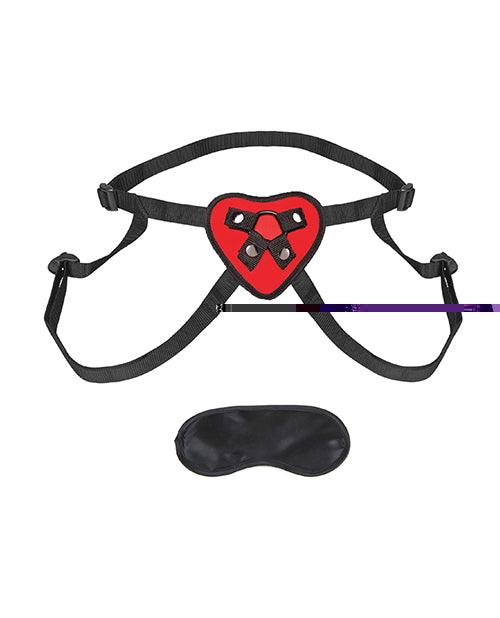 image of product,Lux Fetish Red Heart Strap On Harness Set - SEXYEONE