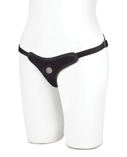 image of product,Lux Fetish Velvet Bikini Strap On - Black - SEXYEONE