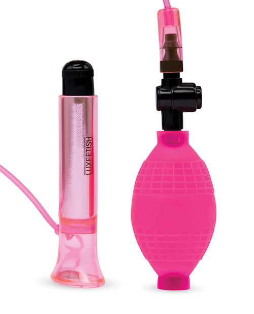 image of product,Lux Fetish Vibrating Clitoral Pump w/Quick Release - Pink - SEXYEONE