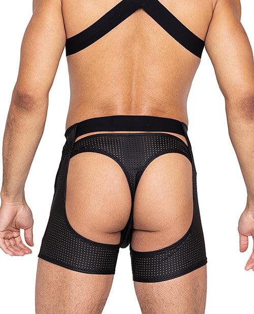product image,Master Chaps W/hook & Ring Closure & Rear Cut Out Black - SEXYEONE