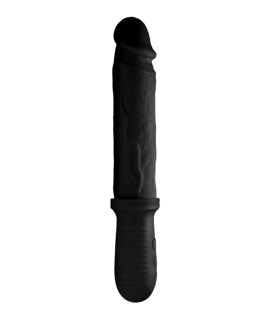 product image,Master Series 8X Auto Pounder Vibrating & Thrusting Dildo w/Handle - Black - SEXYEONE