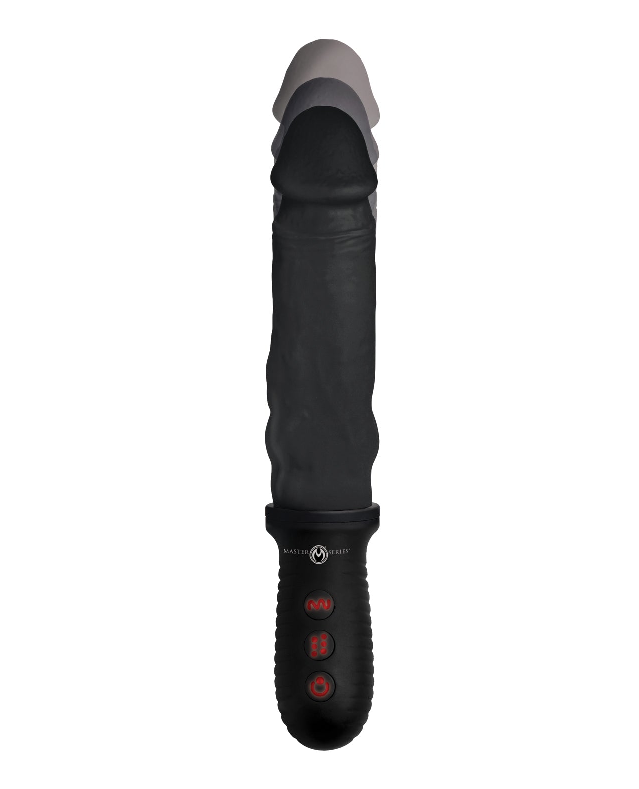 image of product,Master Series 8X Auto Pounder Vibrating & Thrusting Dildo w/Handle - Black - SEXYEONE