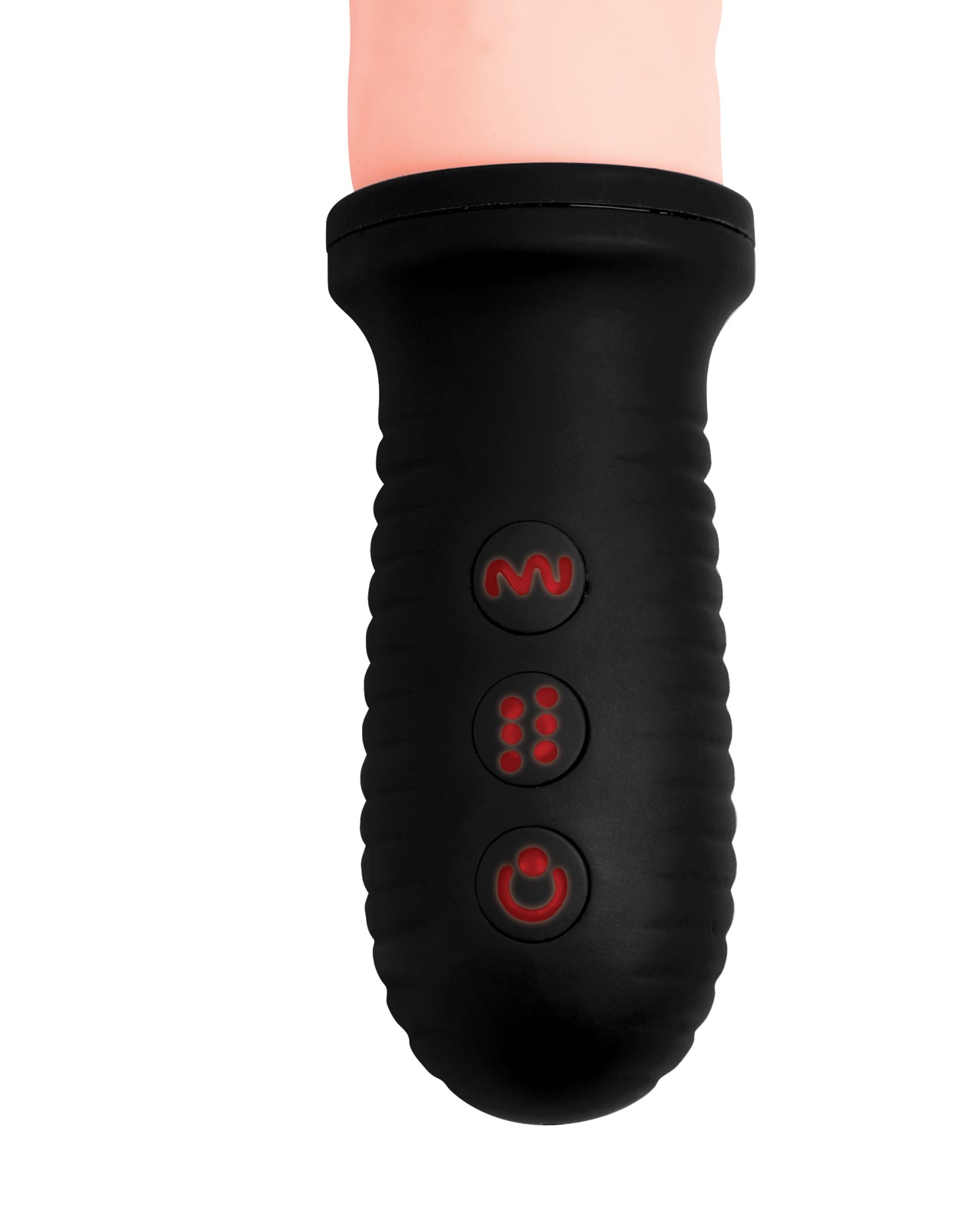 image of product,Master Series 8X Auto Pounder Vibrating & Thrusting Dildo w/Handle - Flesh - SEXYEONE