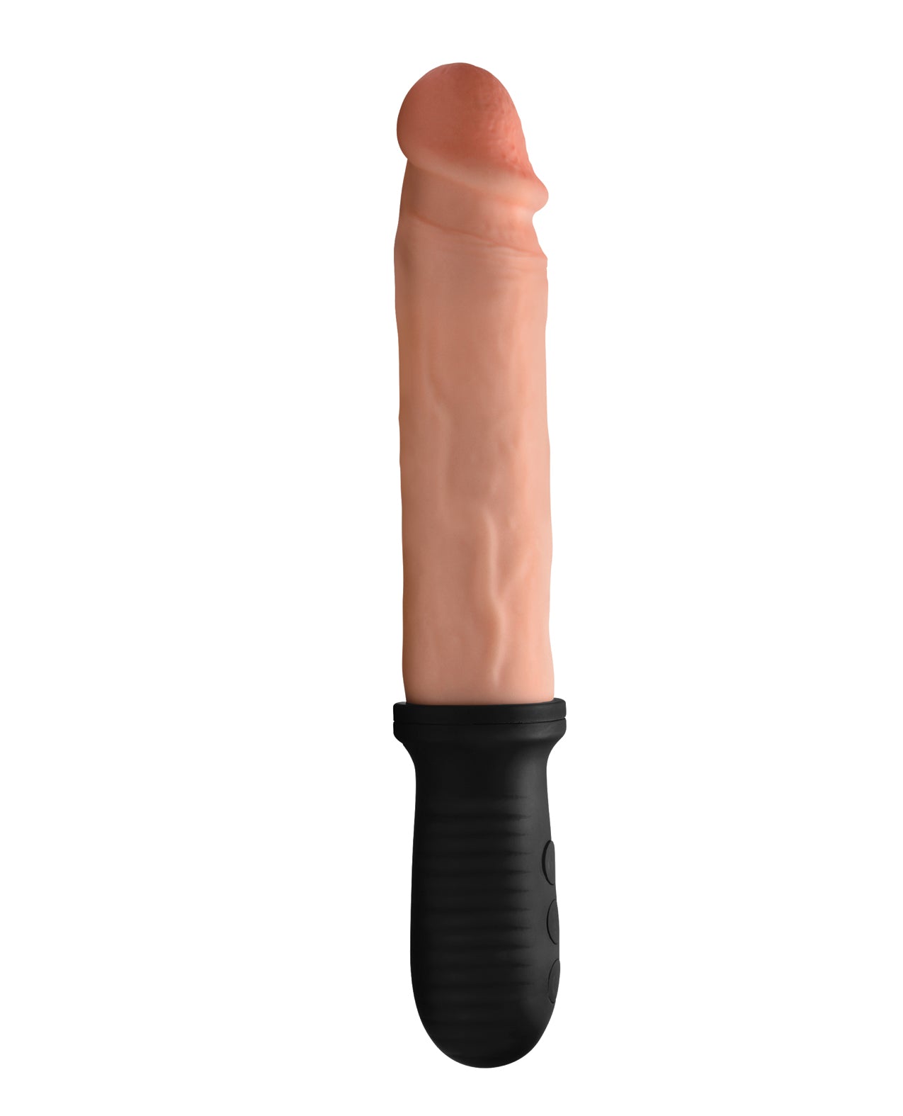 image of product,Master Series 8X Auto Pounder Vibrating & Thrusting Dildo w/Handle - Flesh - SEXYEONE