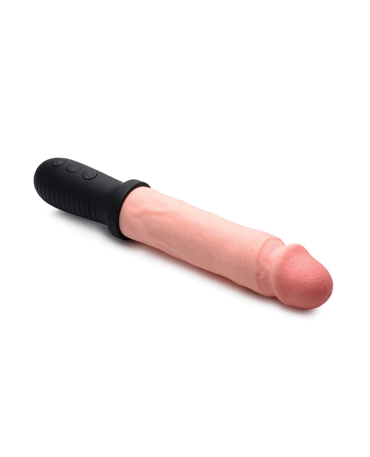 image of product,Master Series 8X Auto Pounder Vibrating & Thrusting Dildo w/Handle - Flesh - SEXYEONE