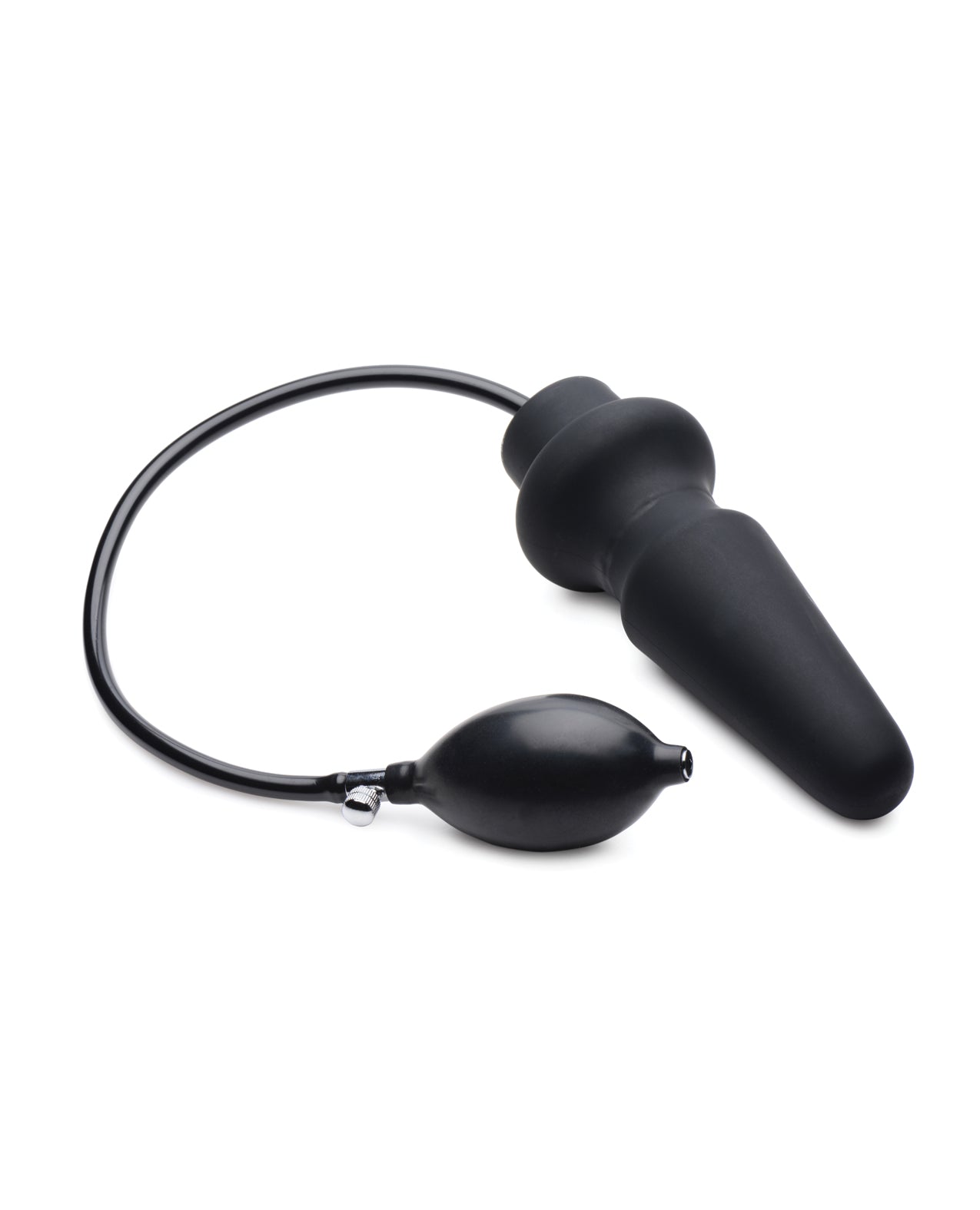 Master Series Ass-Pand Inflatable Silicone Anal Plug - Black - SEXYEONE