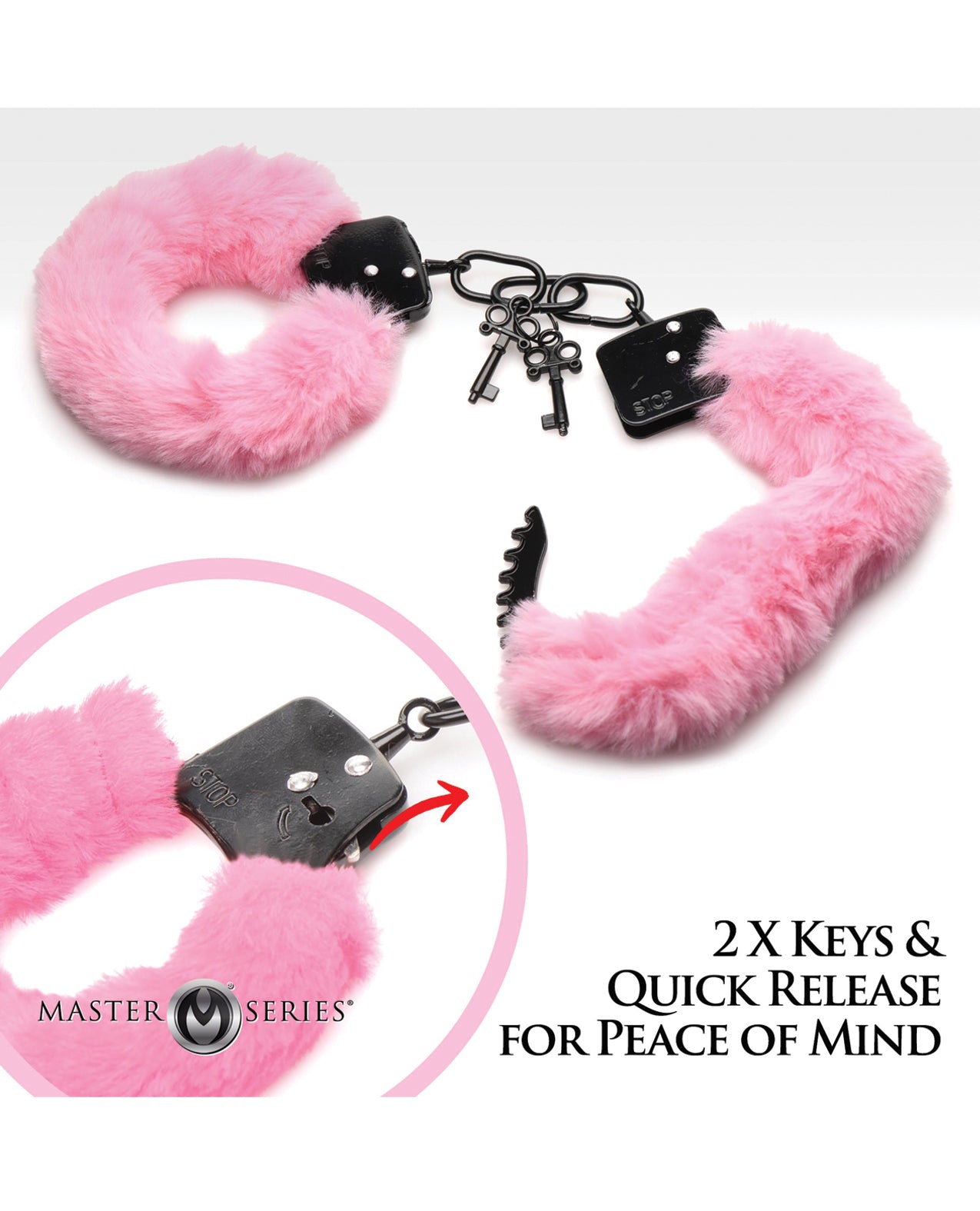 image of product,Master Series Cuffed in Furry Handcuffs - SEXYEONE