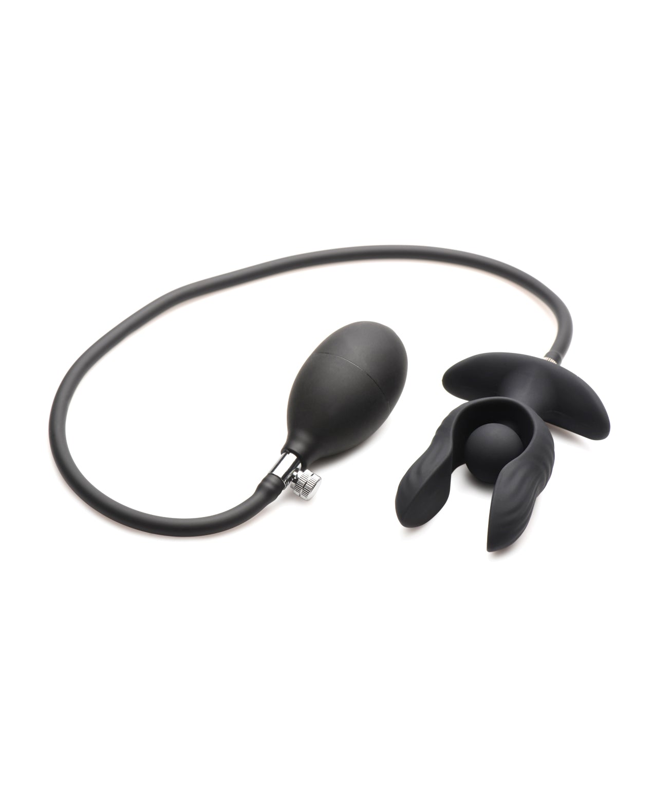 Master Series Dark Pearl Inflatable Vibrating Butt Plug w/Remote Control - Black - SEXYEONE