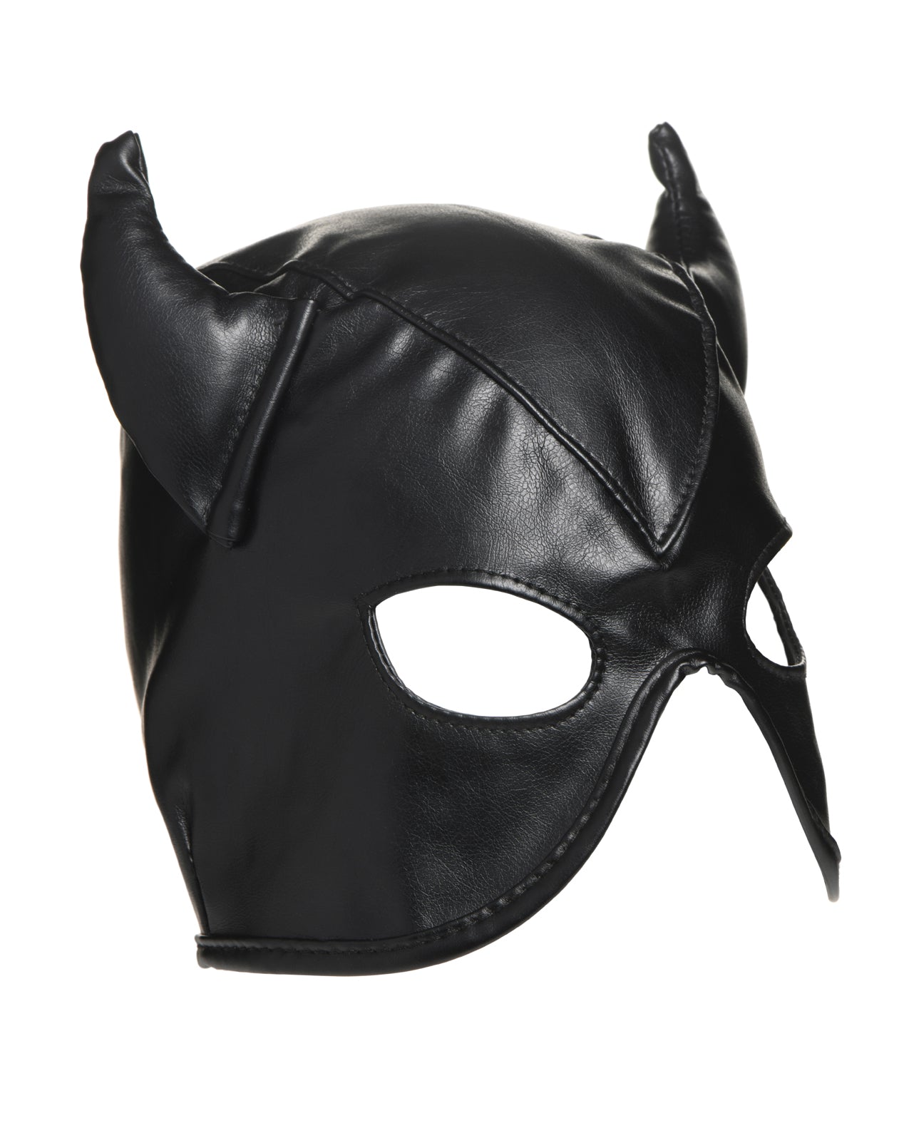 image of product,Master Series Dungeon Demon Bondage Hood w/Horns - Black - SEXYEONE