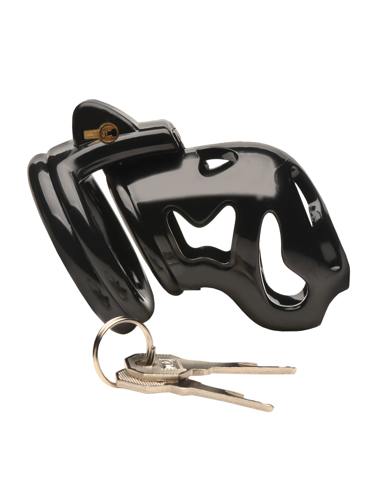 image of product,Master Series Hard Stop Double Ring Chastity Cage - Black - SEXYEONE