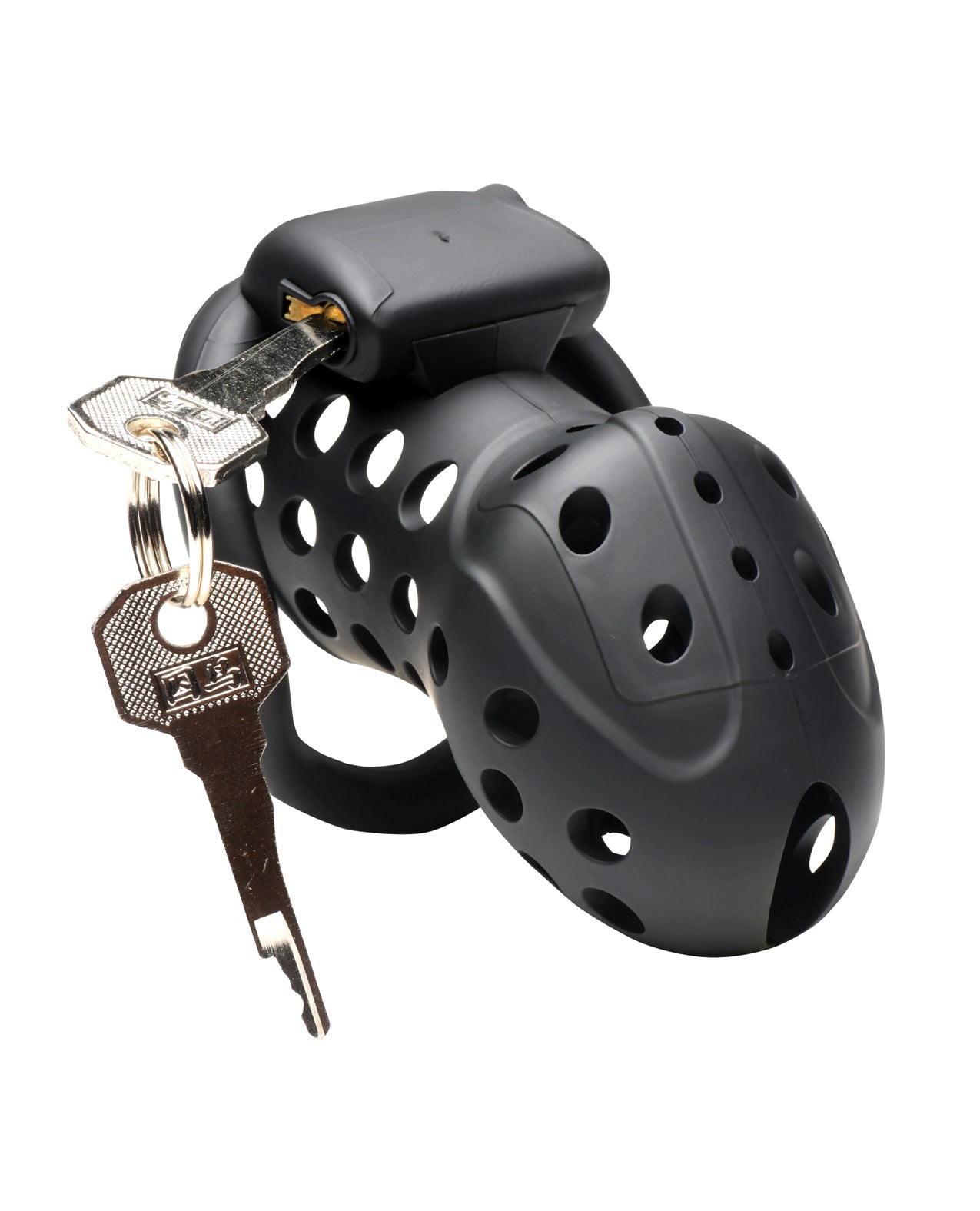 image of product,Master Series Lock Down Chastity Cage - Black - SEXYEONE