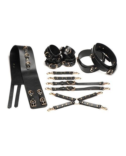 image of product,Master Series Tied Temptress Thigh Harness w/Hog Tie Connector - Black - SEXYEONE