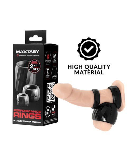 product image, Maxtasy Performance Rings - Black Set of 3 - SEXYEONE