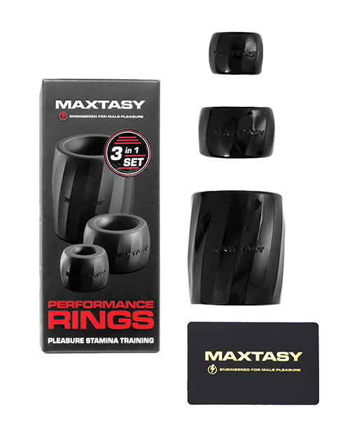 image of product,Maxtasy Performance Rings - Black Set of 3 - SEXYEONE