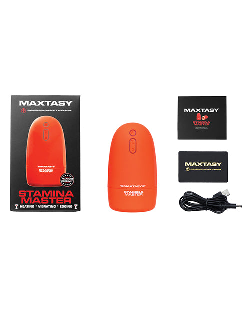 image of product,Maxtasy Stamina Master Heat up & Vibrating Stroker - Orange - SEXYEONE