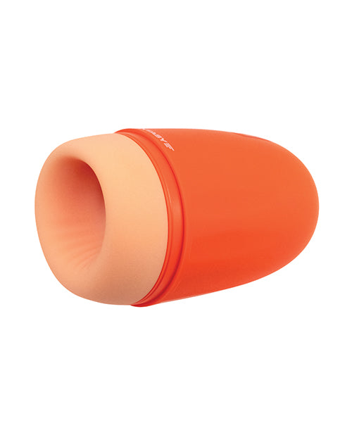 image of product,Maxtasy Stamina Master Heat up & Vibrating Stroker - Orange - SEXYEONE