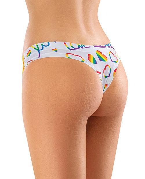 image of product,Mememe Pride Love Is Printed Thong - SEXYEONE