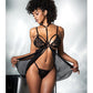 Mesh & Lace Two In One Teddy W/detachable Skirt Black - SEXYEONE