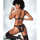 Mesh Cut Out Top & Crotchless Panty Black - SEXYEONE