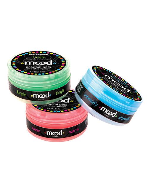 image of product,Mood Lube Kissable Foreplay Gels - 2 oz Asst. Flavors Pack of 3 - SEXYEONE