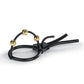 Mystim Pearly Pete Corona Strap w/Gold Balls - Black - SEXYEONE