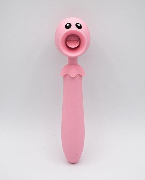 image of product,Natalie's Toy Box Lick N' Stick Clit Flicker & G-spot Vibe - Pink - SEXYEONE